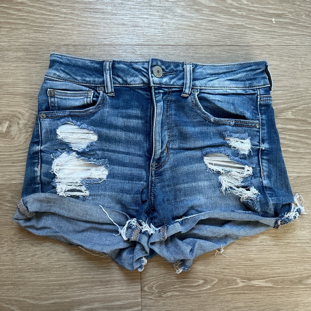 Distressed Denim Shorts